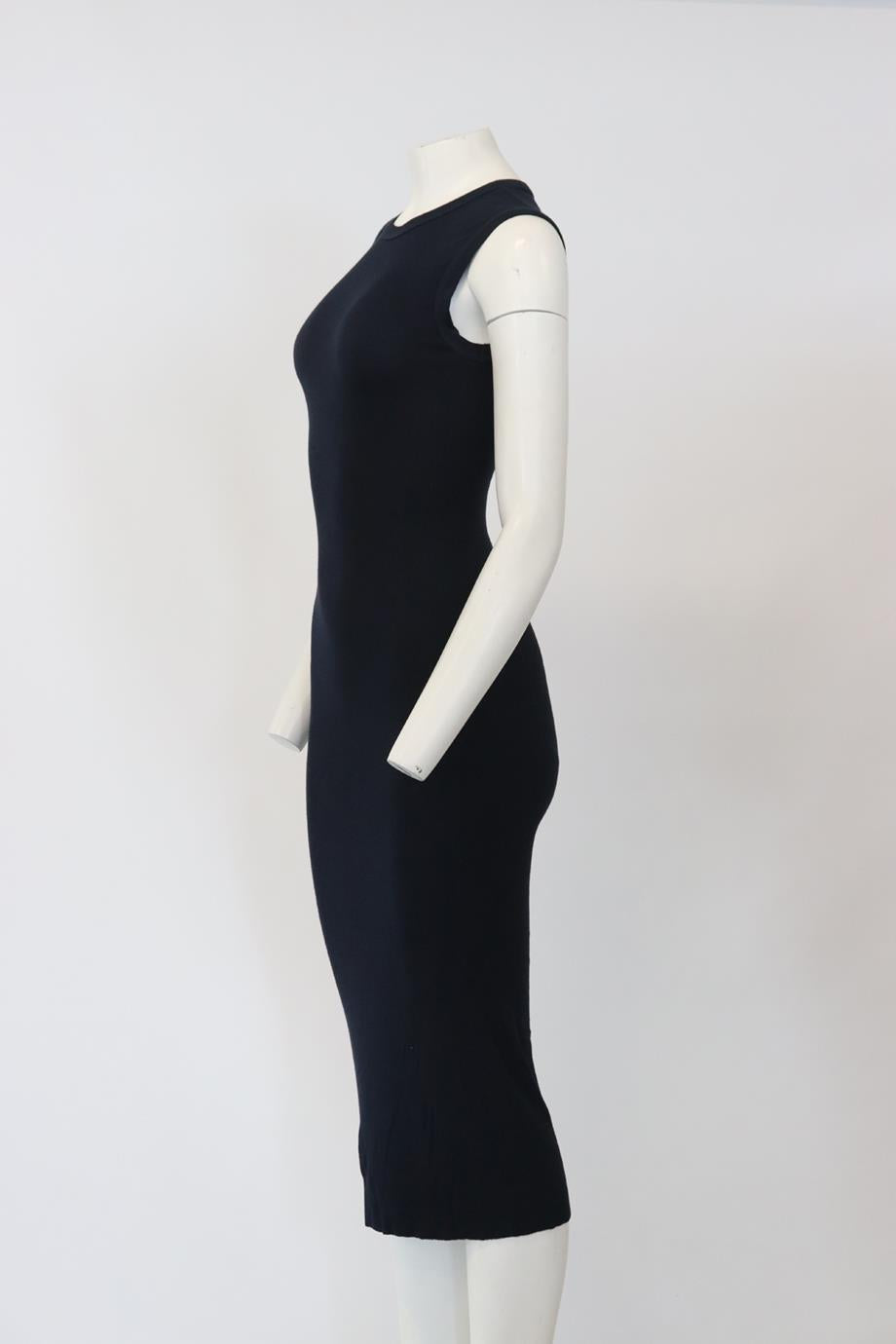 ENZA COSTA RIBBED STRETCH JERSEY MIDI DRESS SMALL