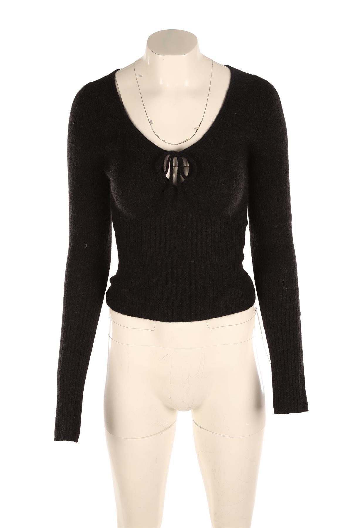 REFORMATION BLACK WOOL TOP XSMALL