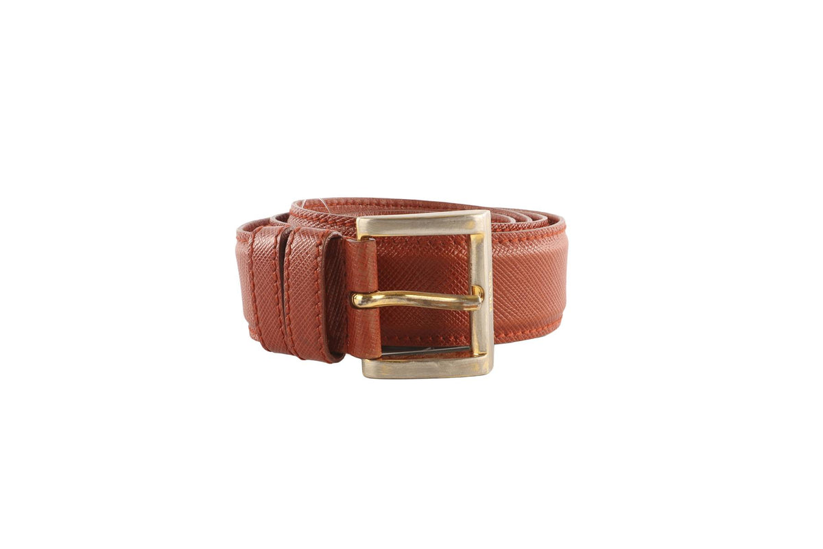 PRADA ORANGE MEN'S LEATHER BELT 85CM