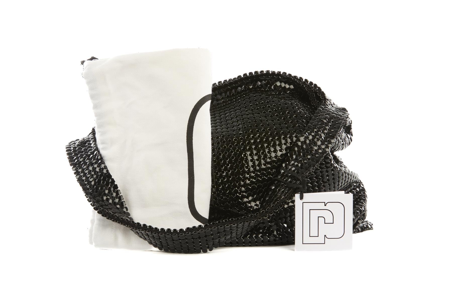 PACO RABANNE BLACK PIXEL CHAINMAIL SHOULDER BAG