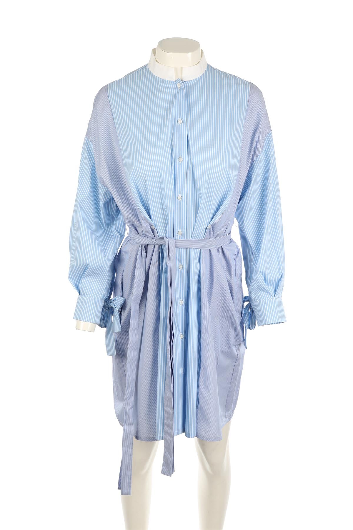 MAJE BLUE COTTON MINI DRESS 1 UK 8