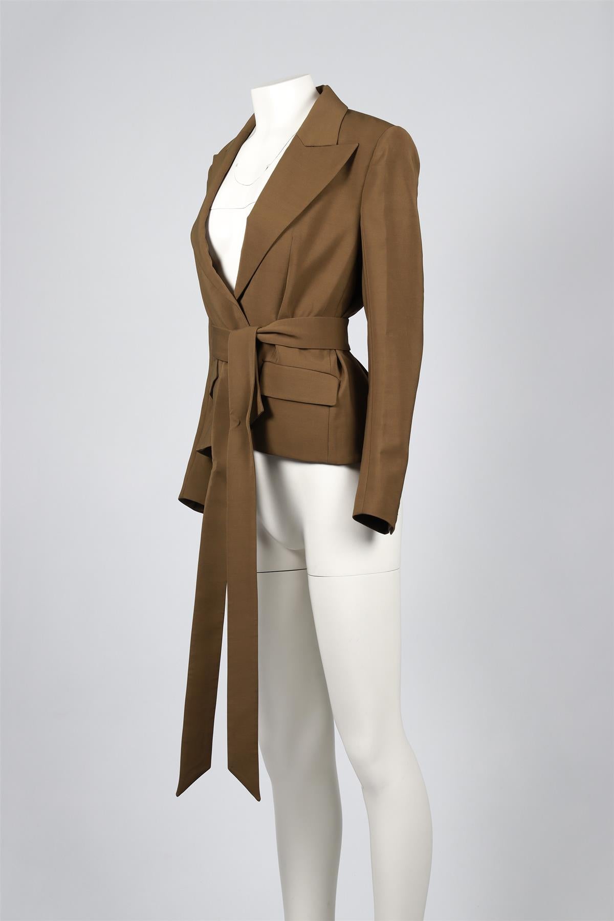 ALEXANDRE VAUTHIER GREEN WOOL BLEND BLAZER FR 36 UK 8