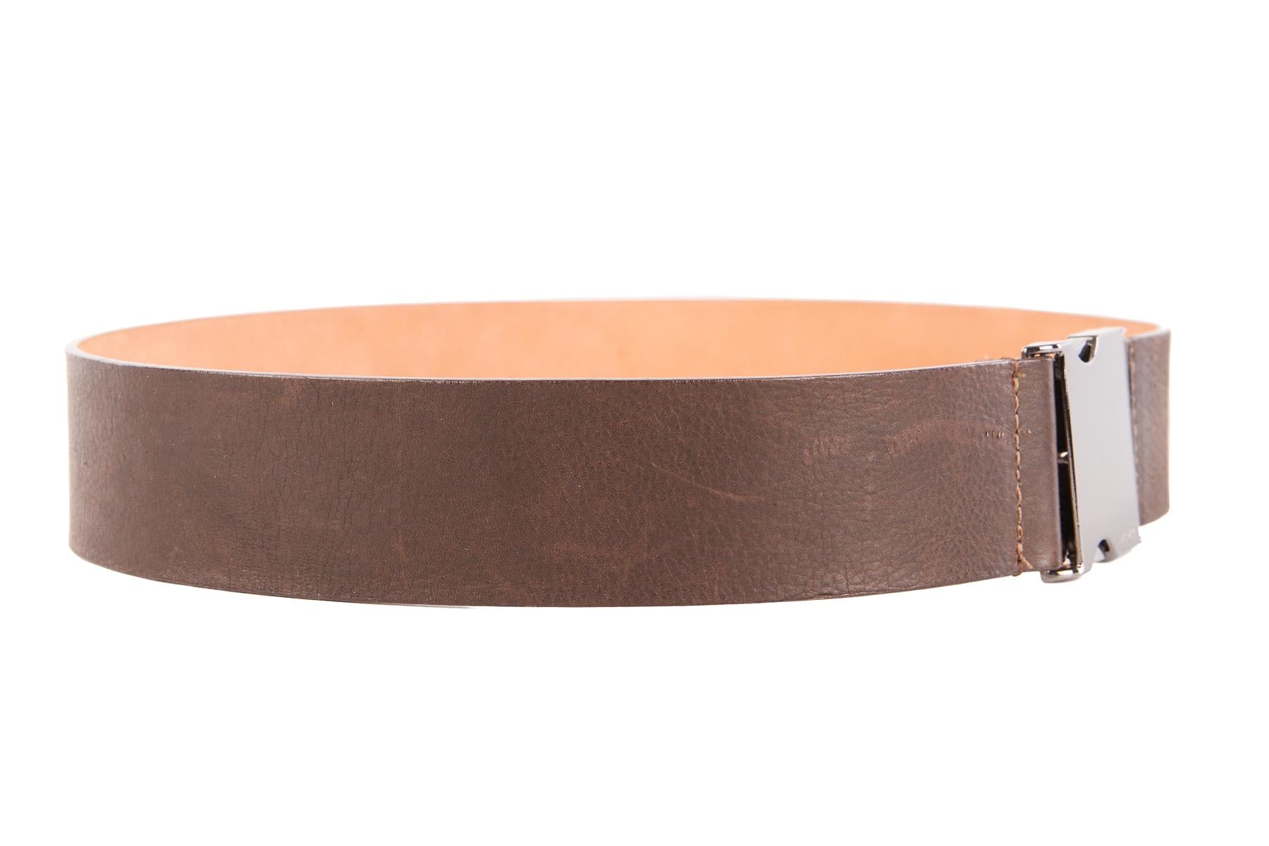 MAX MARA BROWN LEATHER WAIST BELT SMALL