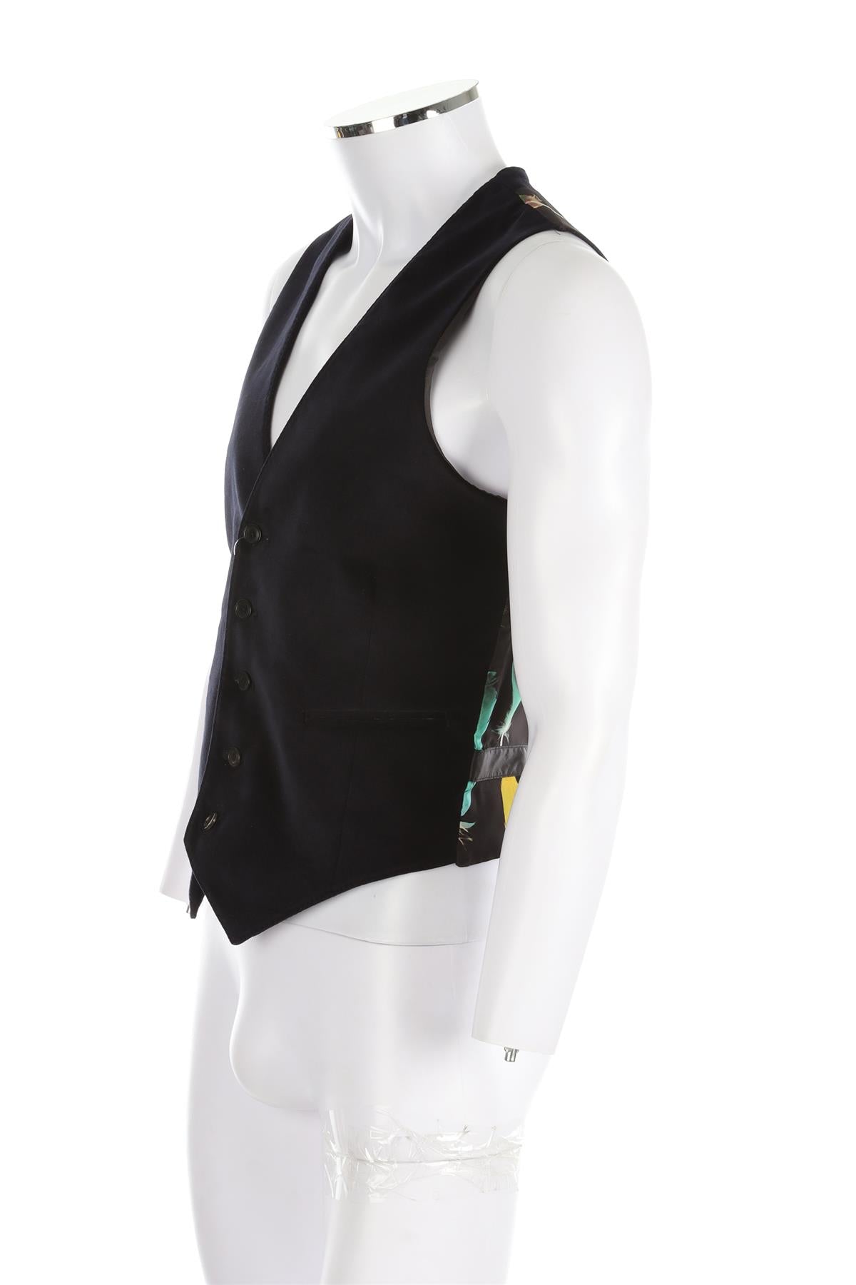 PAUL SMITH NAVY MENS VELVET WAISTCOAT UK/US 36 FR 36 IT 46