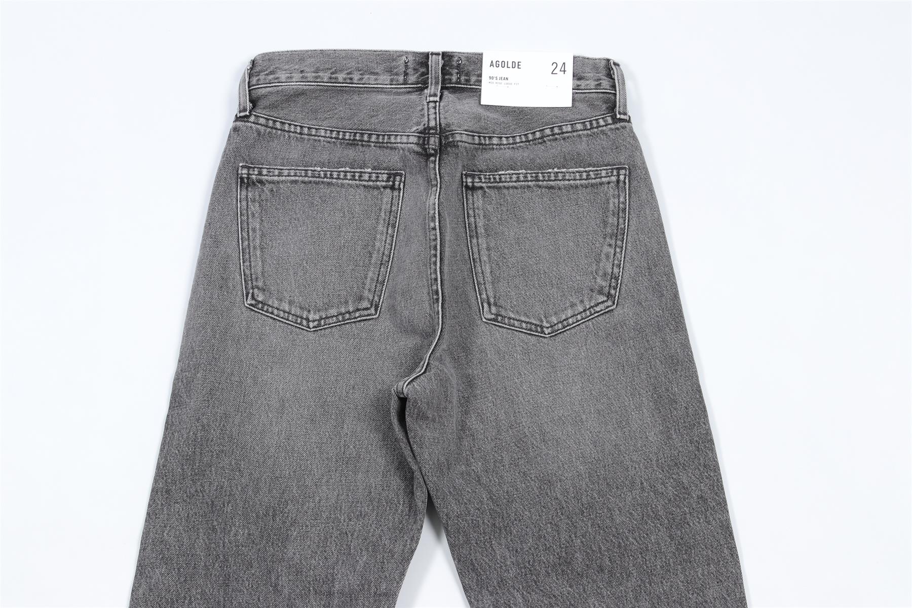 AGOLDE GREY HIGH RISE STRAIGHT LEG JEANS W24 UK 6