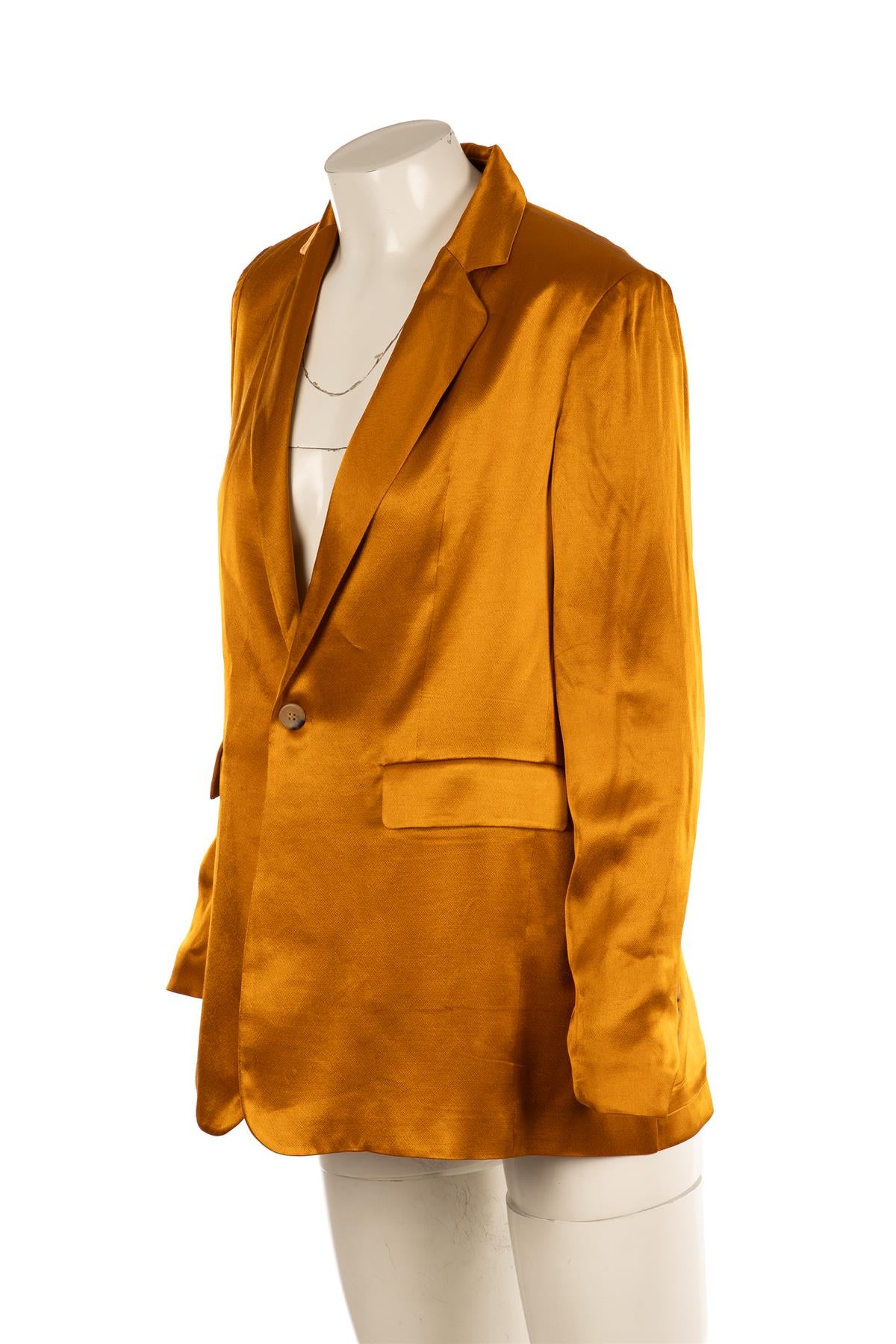 ASCENO GOLD SILK BLAZER XSMALL