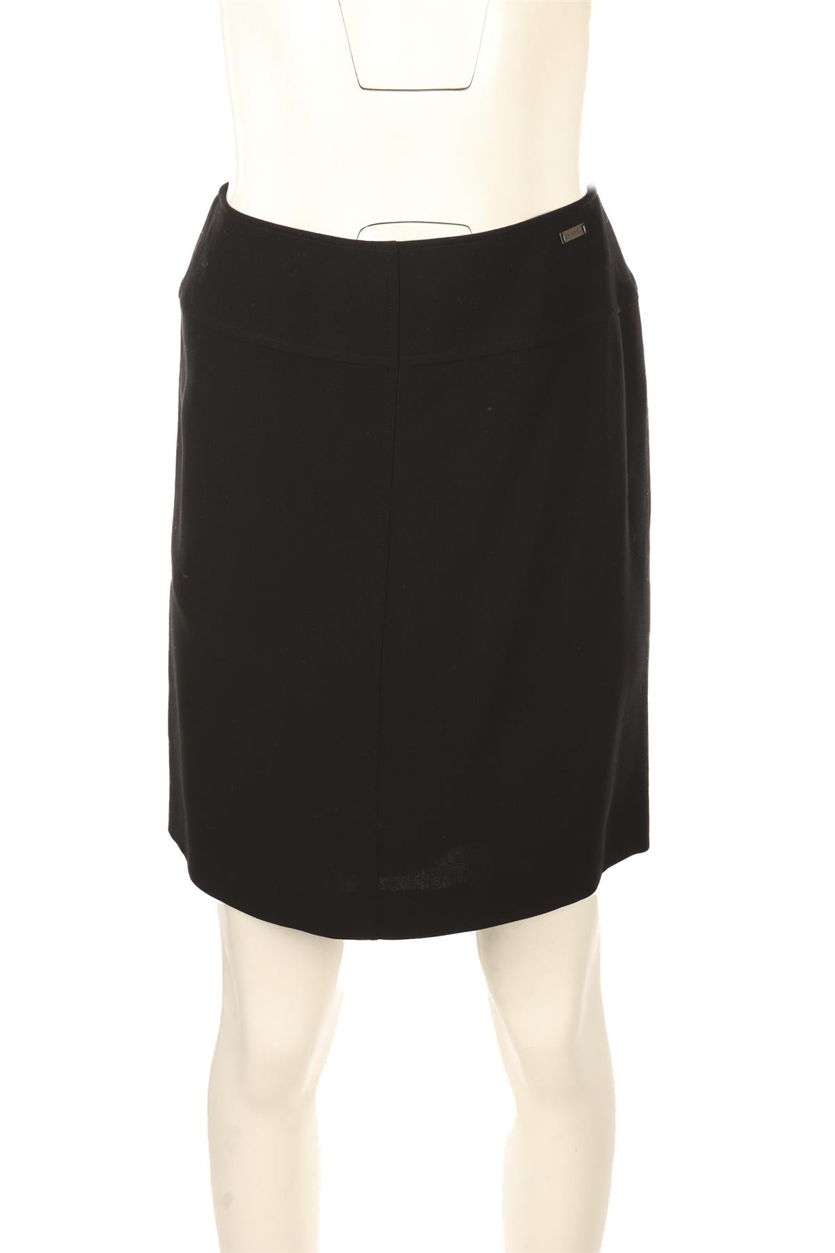 CHANEL BLACK 2000 WOOL MINI SKIRT FR 36 UK 8