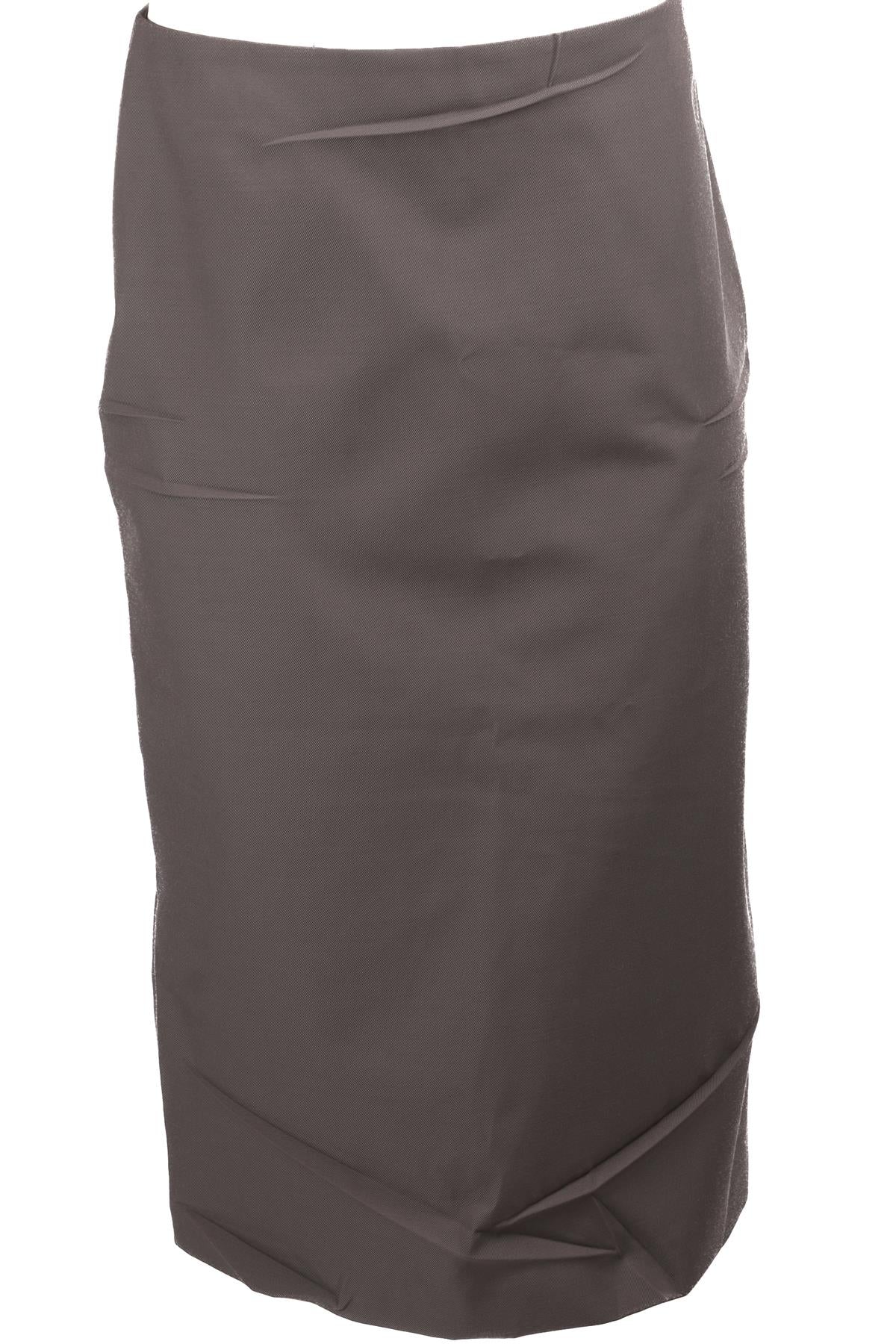 PRADA GREY WOOL MIDI SKIRT IT 42 UK 10