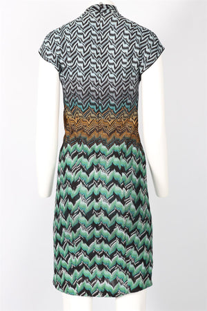 MISSONI GREEN CROCHET MIDI DRESS IT 40 UK 8