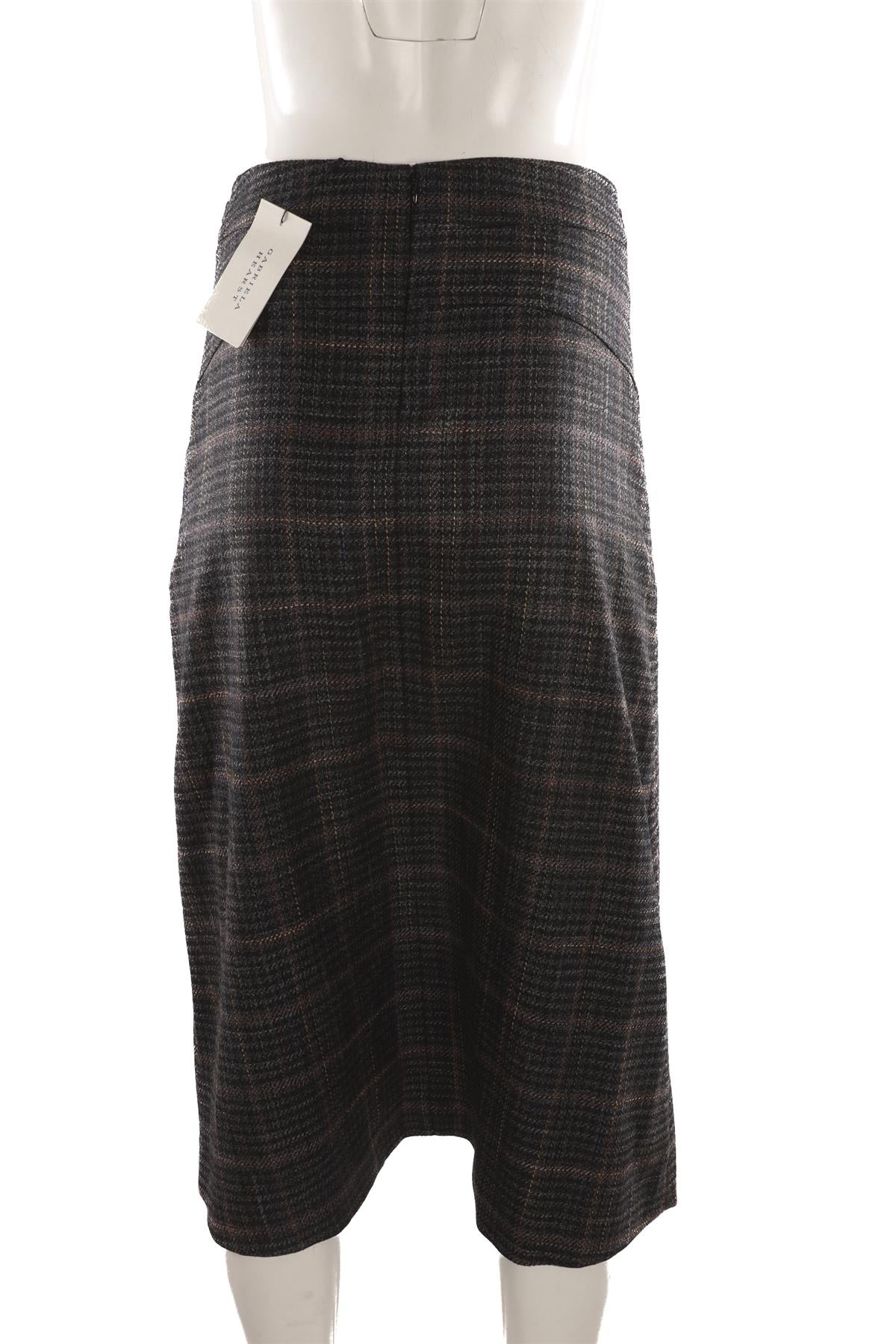 GABRIELA HEARST GREY WOOL MIDI SKIRT IT 40 UK 8