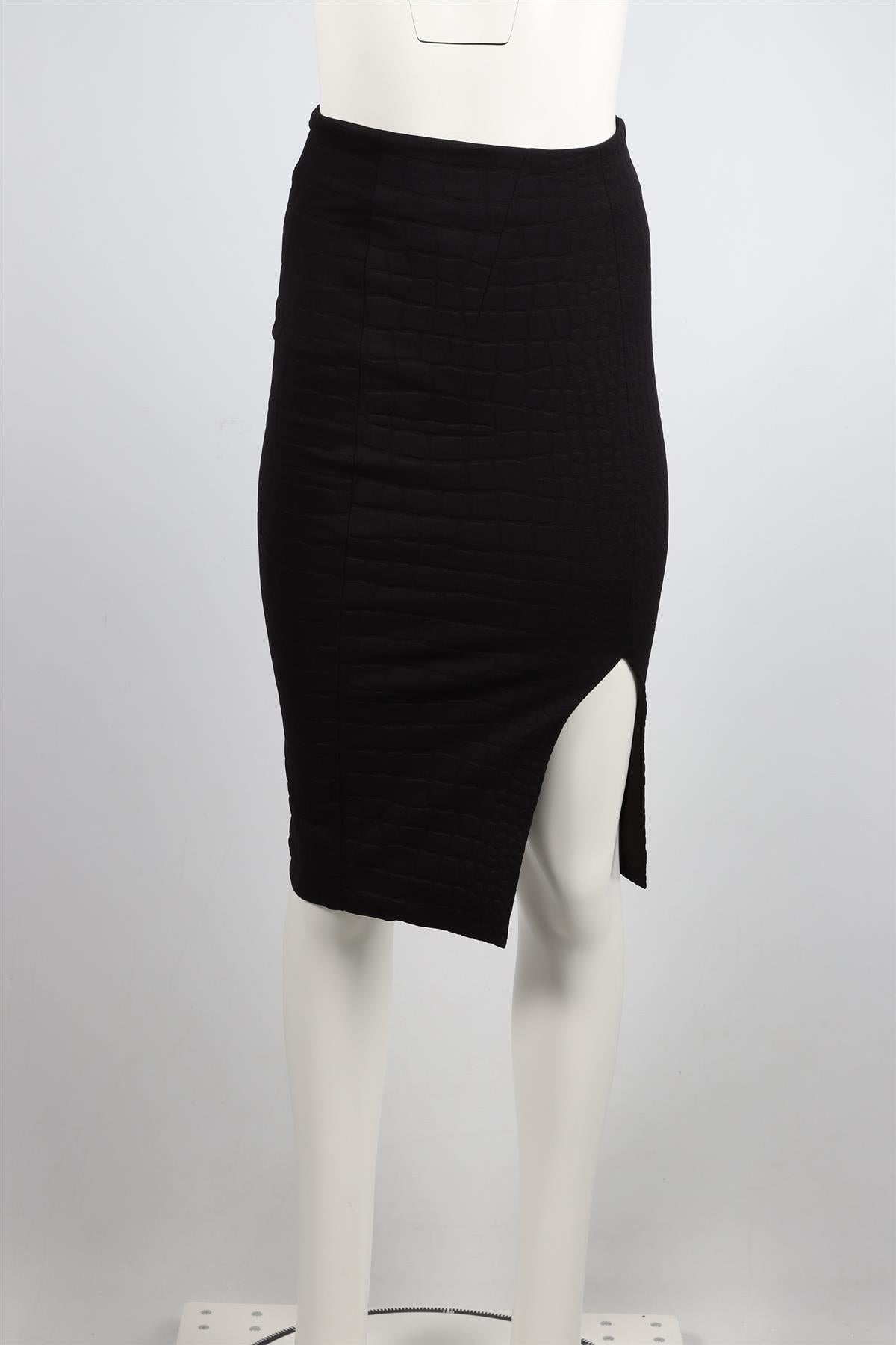 JONATHAN SIMKHAI BLACK KNIT MIDI SKIRT US 4 UK 6