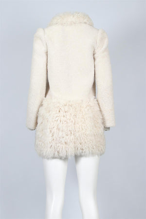 MIU MIU CREAM SHEARLING COAT FR 38 UK 10