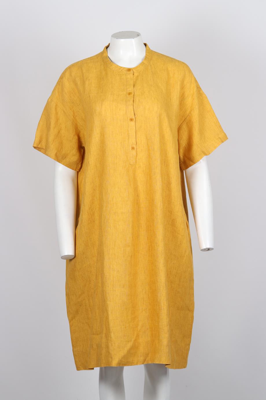 eileen fisher dress linen EILEEN FISHER LINEN MIDI DRESS XLARGE