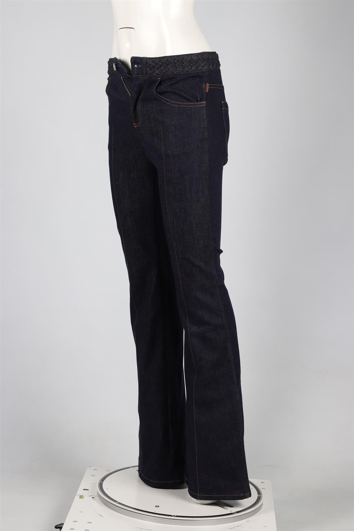 CHLOÉ NAVY HIGH RISE FLARED JEANS FR 36 UK 8