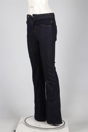CHLOÉ NAVY HIGH RISE FLARED JEANS FR 36 UK 8