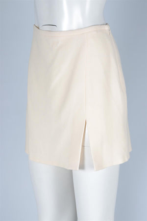 MACH & MACH CREAM WOOL MINI SKIRT FR 40 UK 12