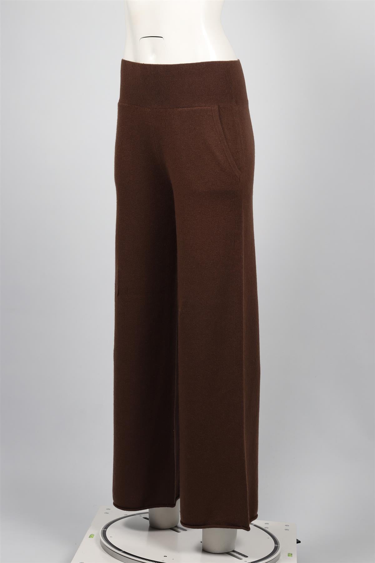 NAKED CASHMERE BROWN CASHMERE WIDE LEG PANTS XSMALL