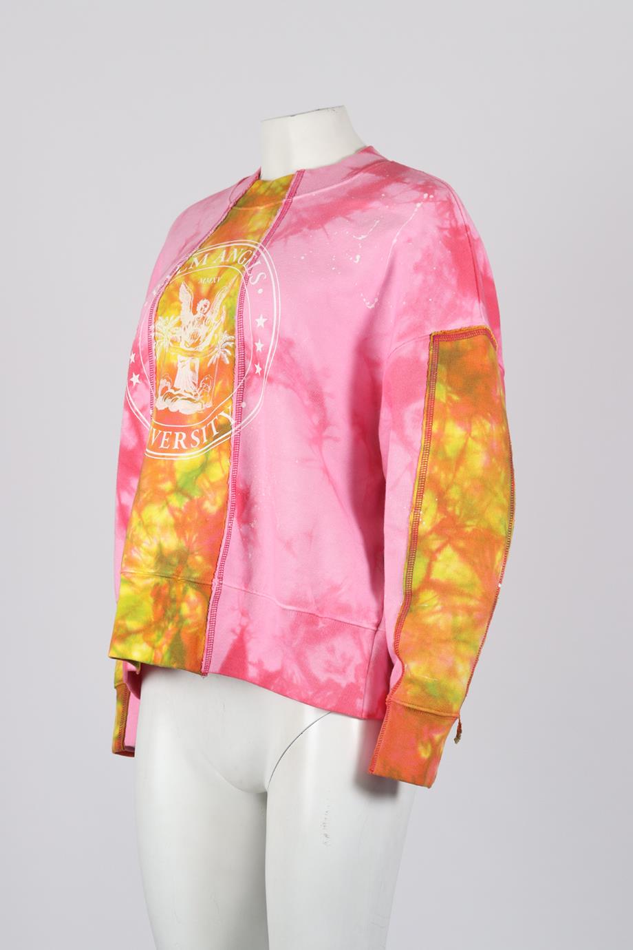 PALM ANGELS TIE DYED COTTON SWEATSHIRT SMALL