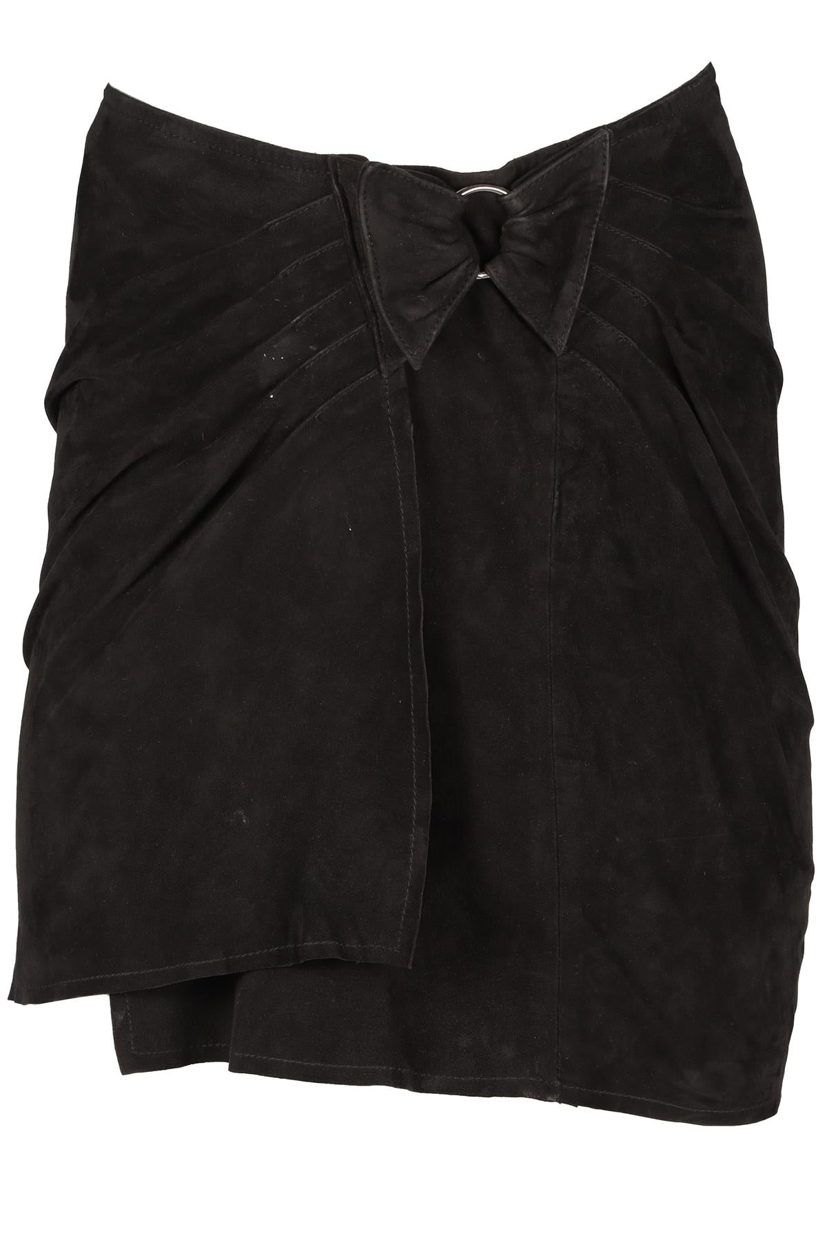ZADIG & VOLTAIRE BLACK SUEDE MINI SKIRT FR 36 UK 8