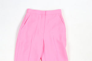 ALEXANDER MCQUEEN PINK WOOL STRAIGHT LEG PANTS IT 38 UK 6