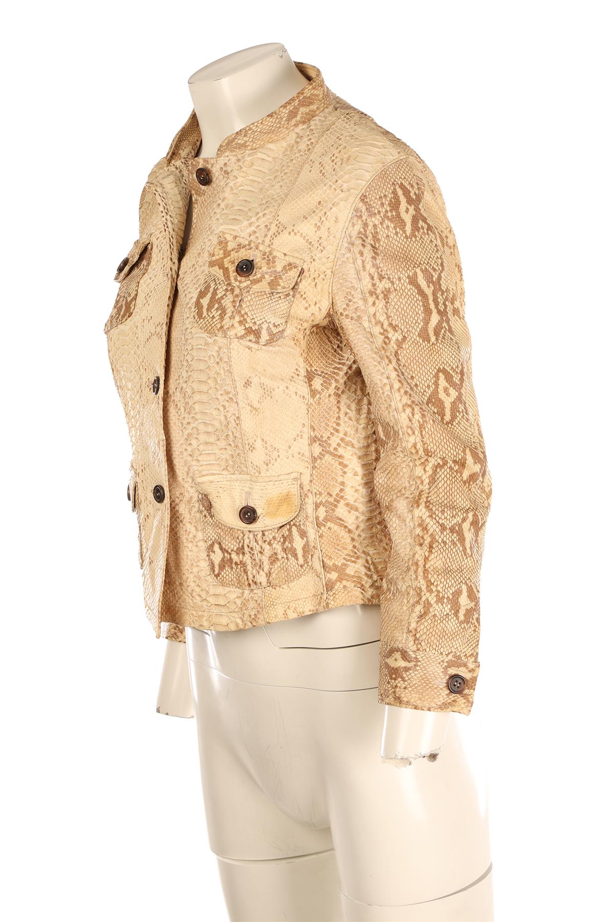 PRADA BEIGE VINTAGE PYTHON JACKET MEDIUM