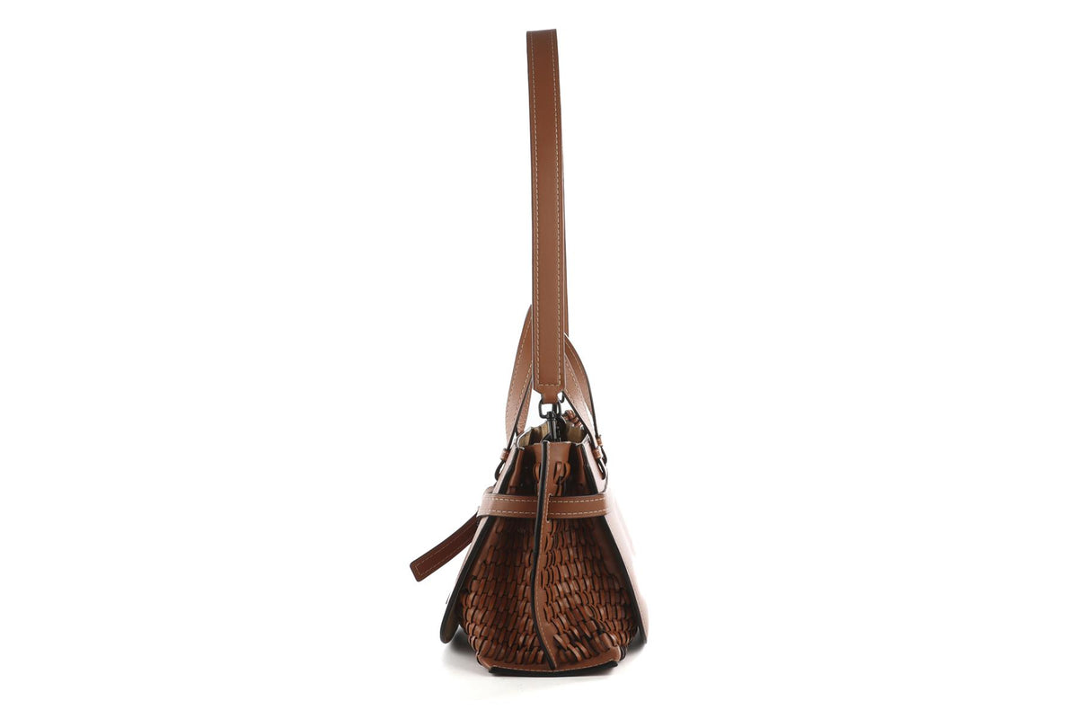 LOEWE BROWN GATE SMALL LEATHER TOTE BAG