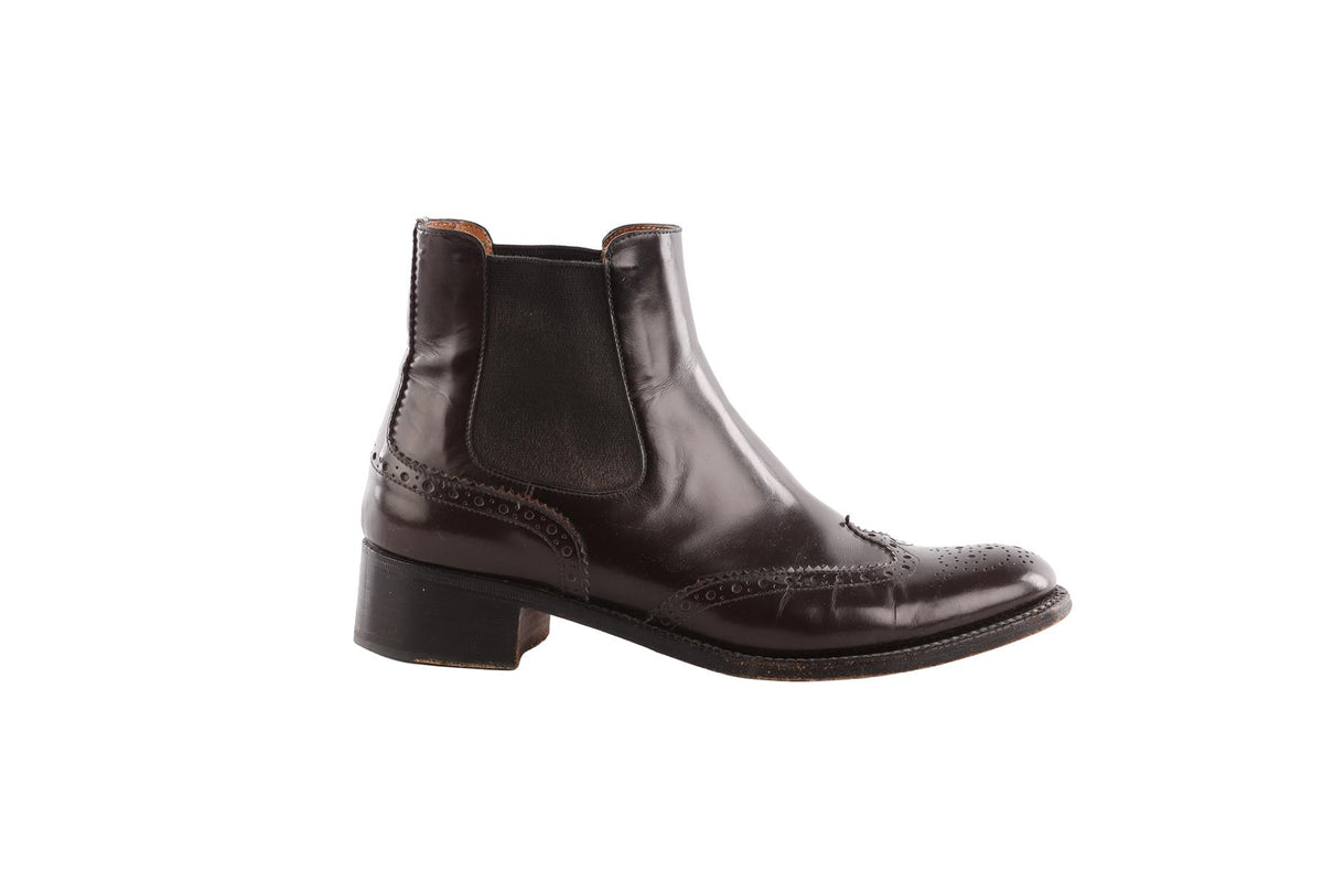 CHURCH'S BROWN LEATHER ANKLE BOOTS EU 38 UK 5 US 8