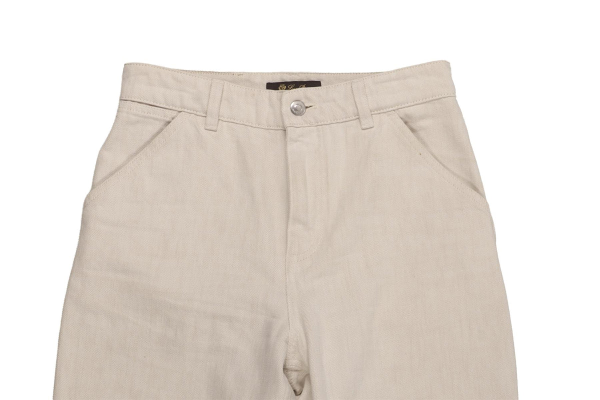 LORO PIANA ECRU HIGH RISE STRAIGHT LEG JEANS IT 40 UK 8