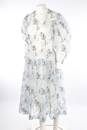 SIMONE ROCHA BLUE ORGANZA MAXI DRESS UK 12