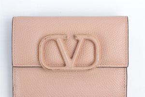 VALENTINO GARAVANI PINK VLOGO LEATHER WALLET