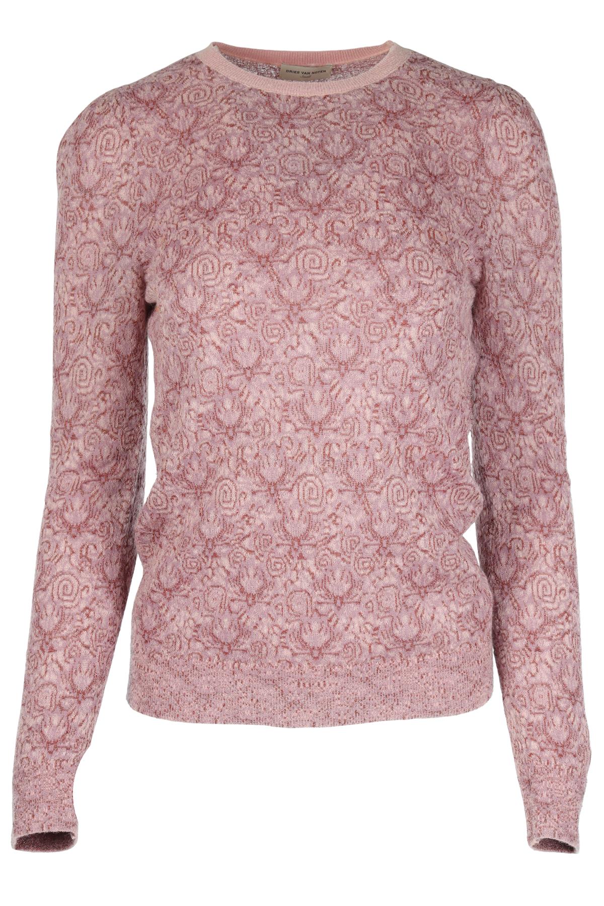 DRIES VAN NOTEN PINK KNIT SWEATER SMALL