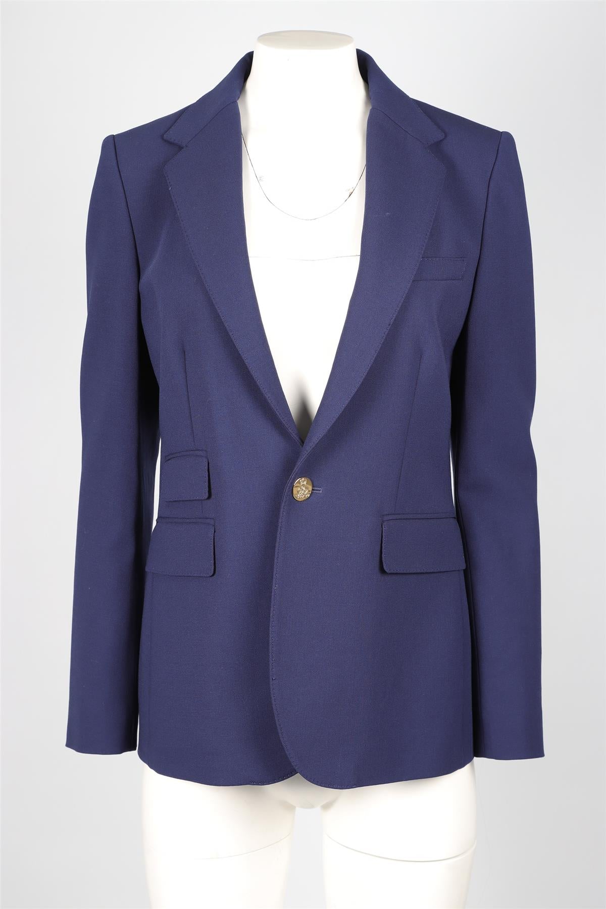 RALPH LAUREN PURPLE LABEL BLUE WOOL BLAZER US 10 UK 14