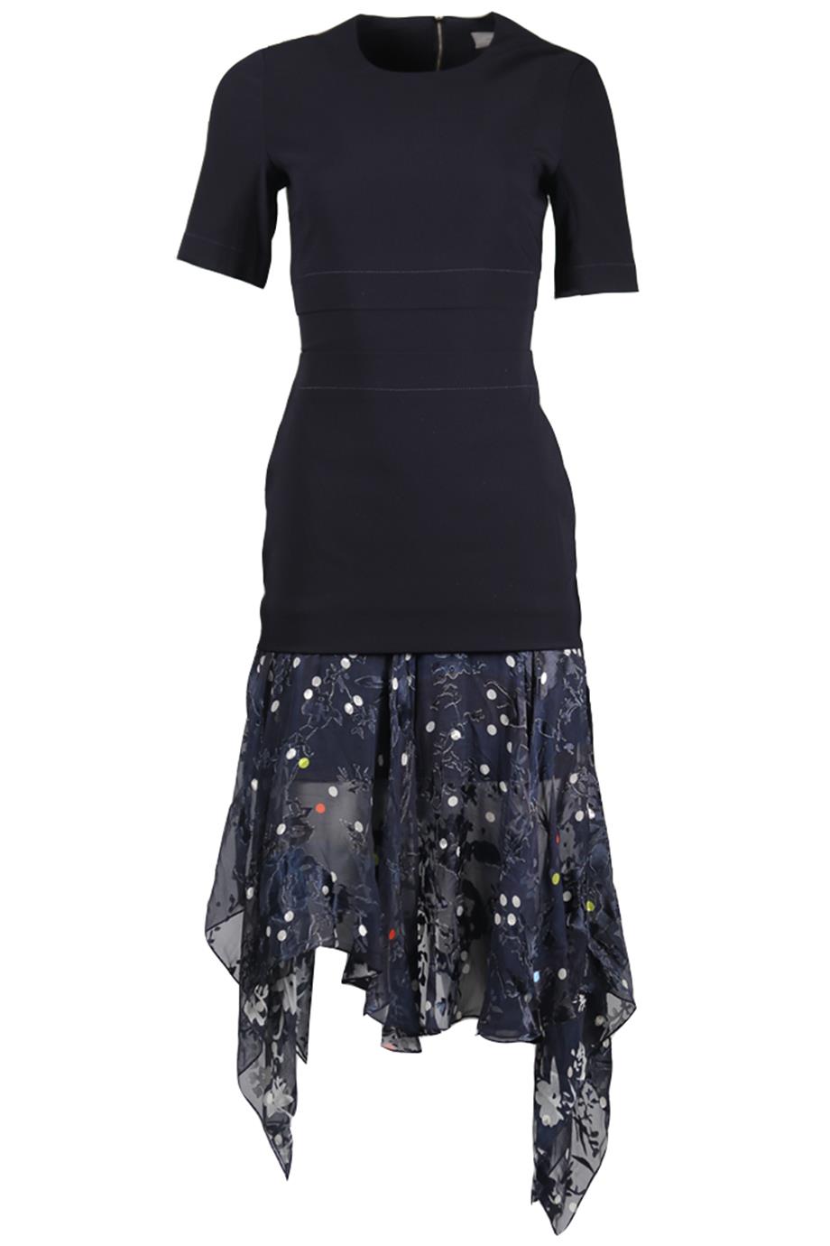 PREEN BY THORNTON BREGAZZI CREPE AND SILK BLEND MIDI DRESS MEDIUM