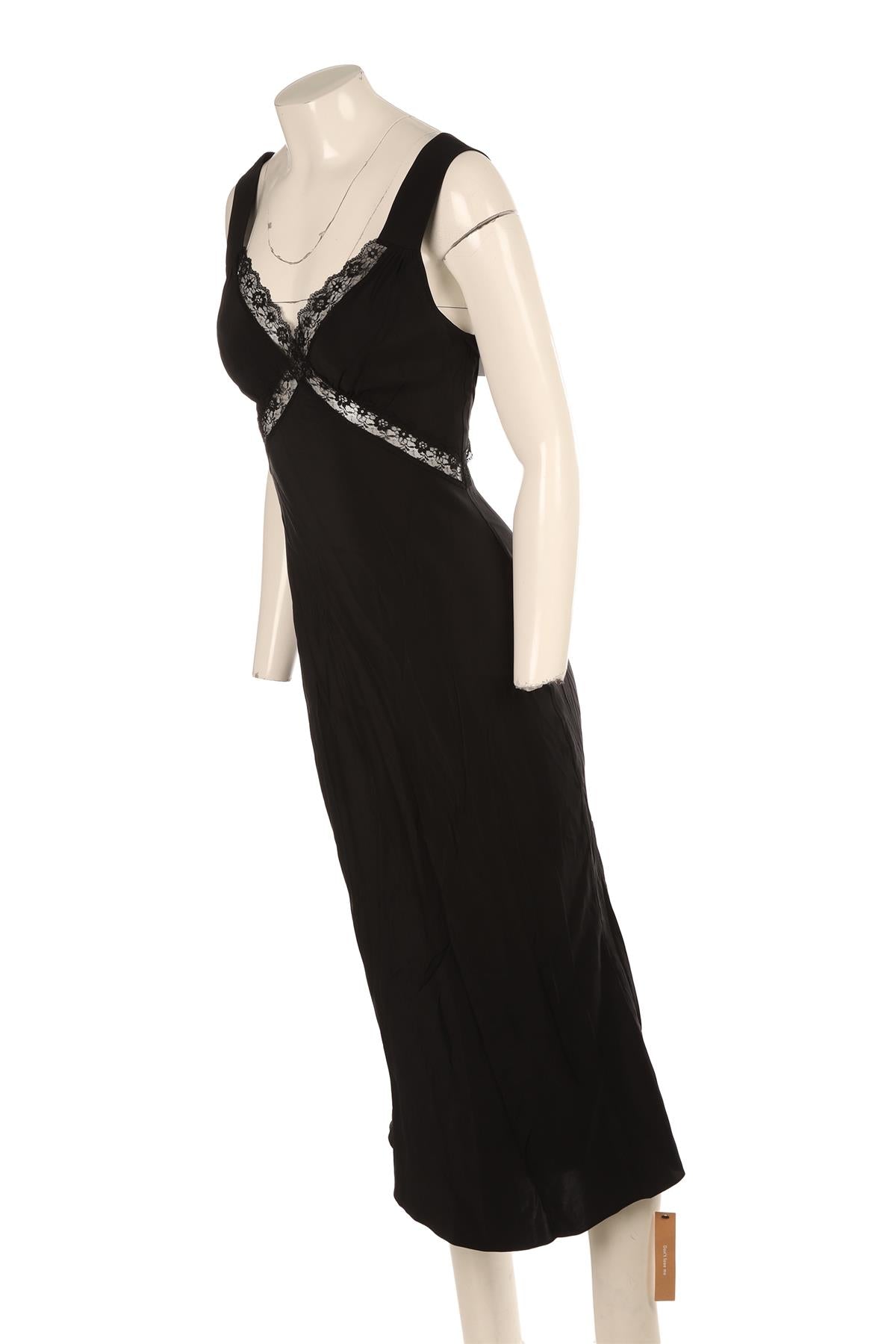 REFORMATION BLACK SILK MAXI DRESS SMALL