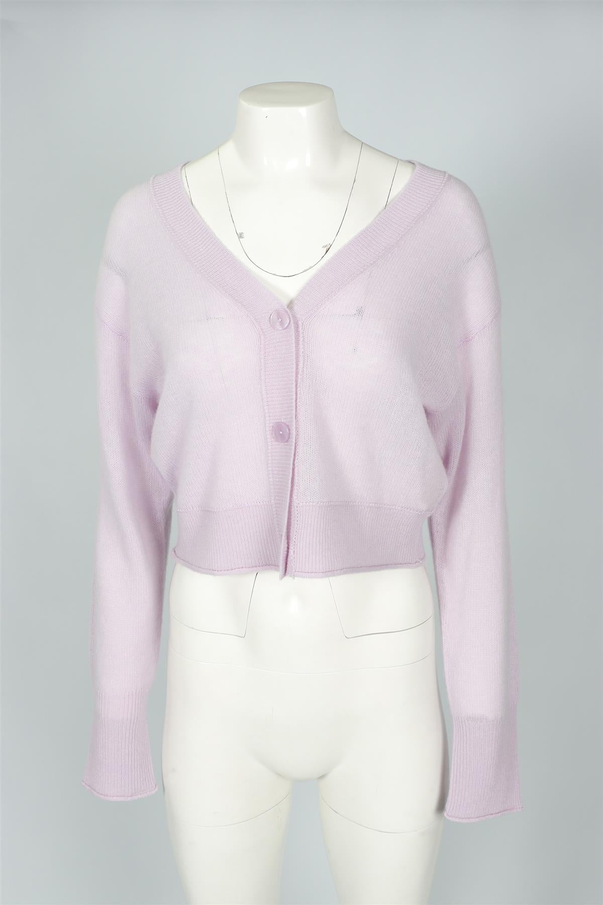 LOVESHACKFANCY PURPLE CASHMERE CARDIGAN MEDIUM