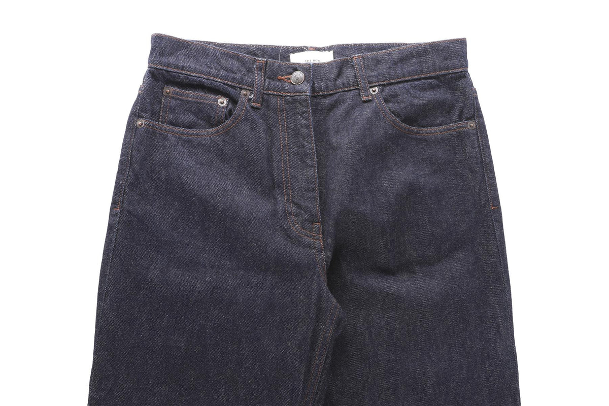THE ROW BLUE HIGH RISE STRAIGHT LEG JEANS W25