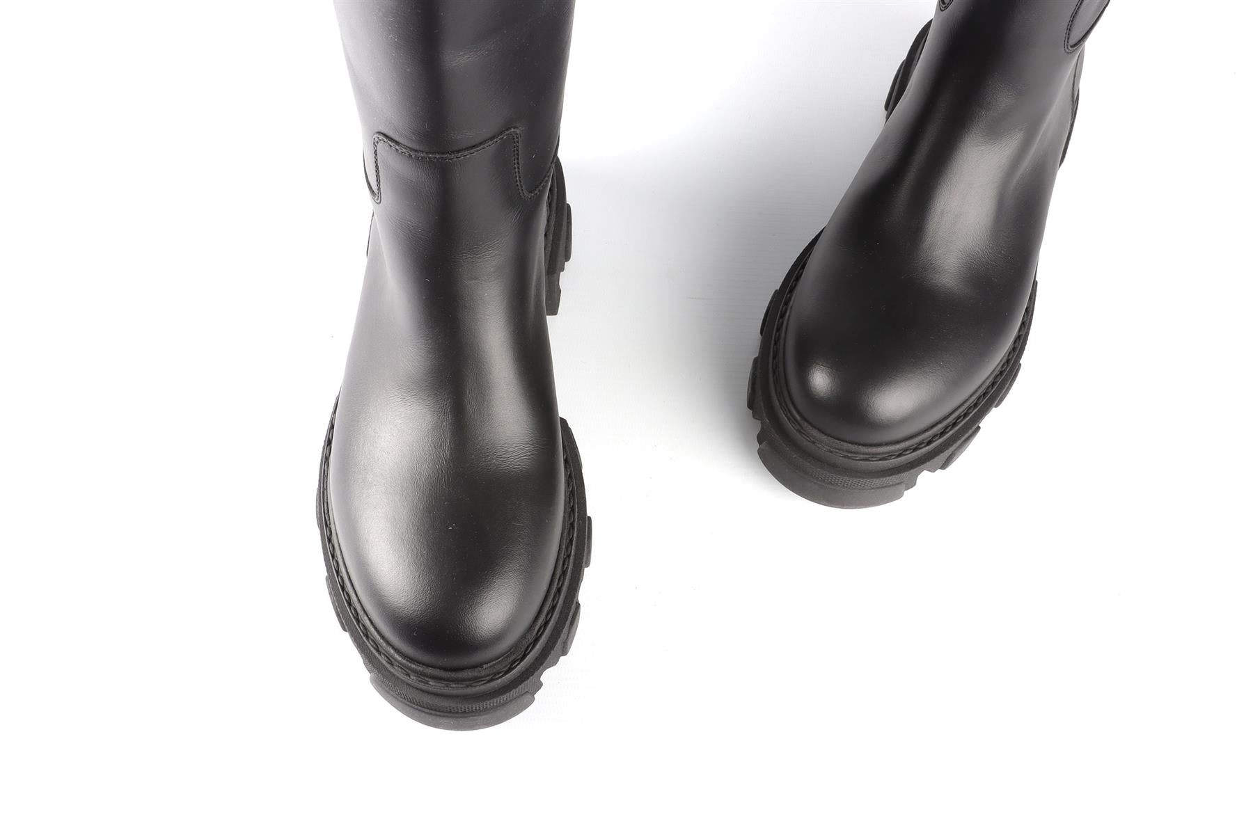 GIA + PERNILLE TEISBAEK BLACK LEATHER KNEE HIGH BOOTS EU 37 UK 4