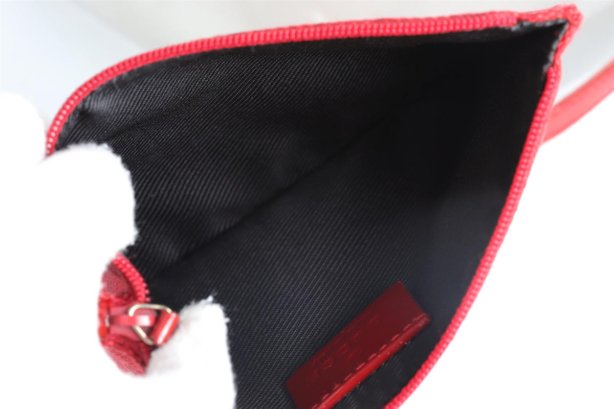 GUCCI RED GG CANVAS AND PVC 2 IN 1 COSMETIC POUCH