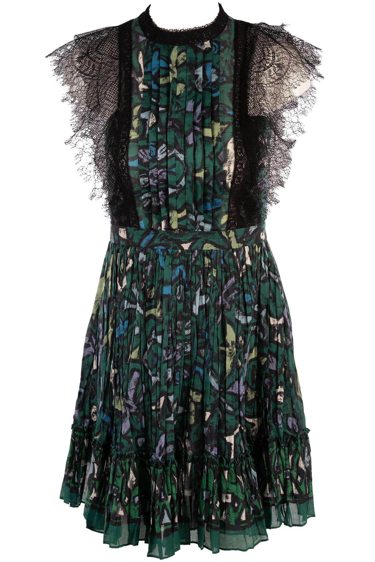 VALENTINO GREEN COTTON MINI DRESS IT 38 UK 6