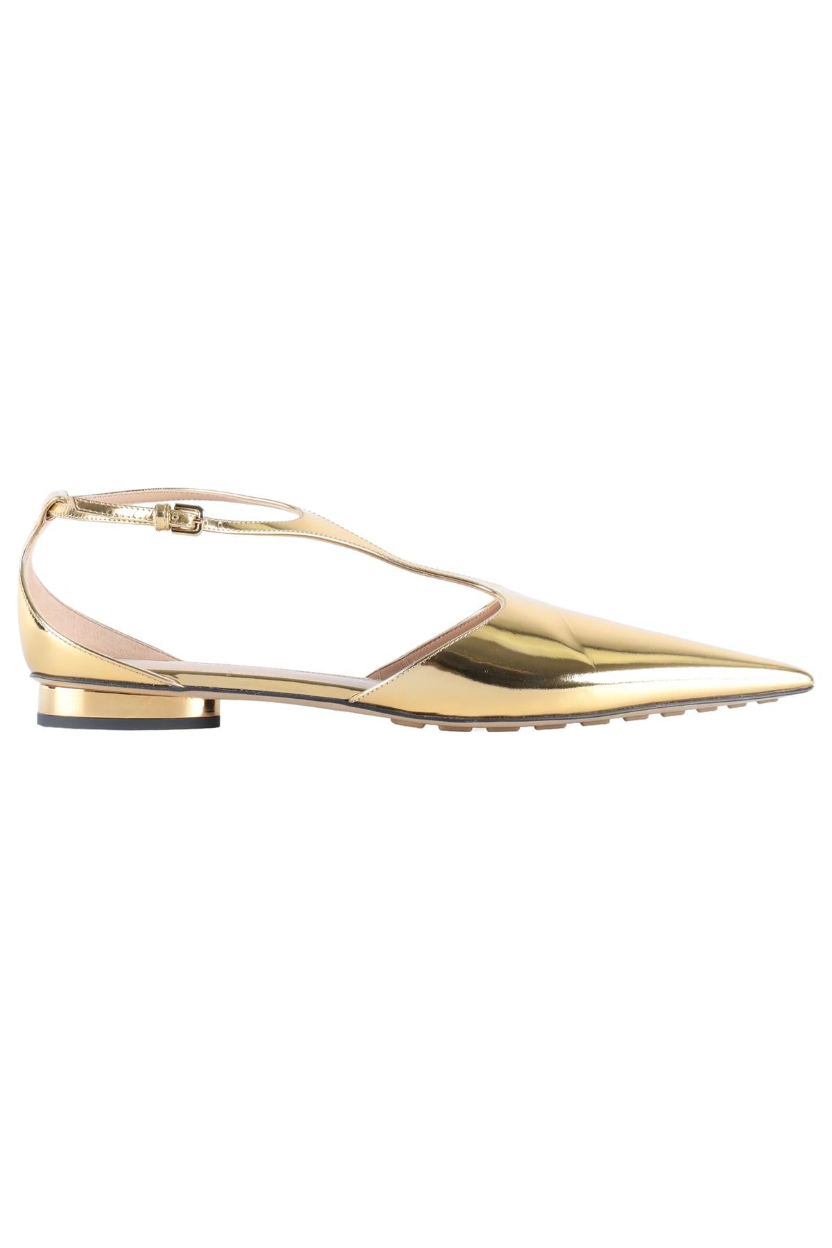BOTTEGA VENETA GOLD LEATHER BALLET FLATS EU 39 UK 6 US 9