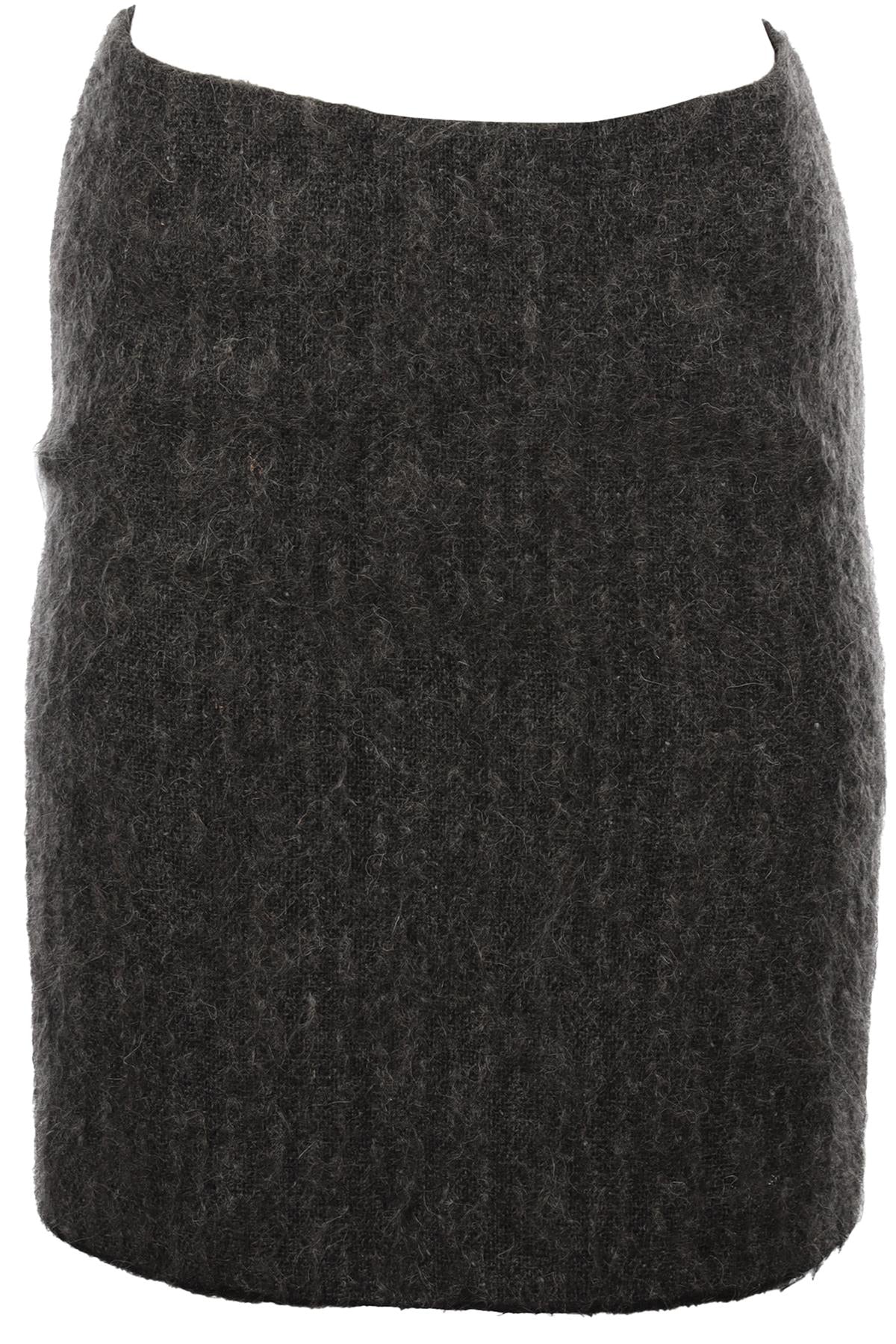 PRADA GREY VINTAGE WOOL MINI SKIRT IT 40 UK 8 US 4