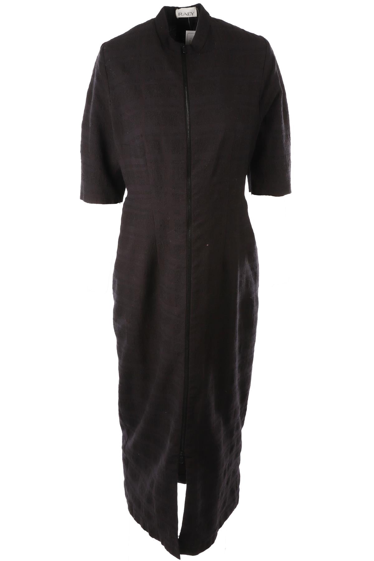 BLACK WOOL MAXI DRESS