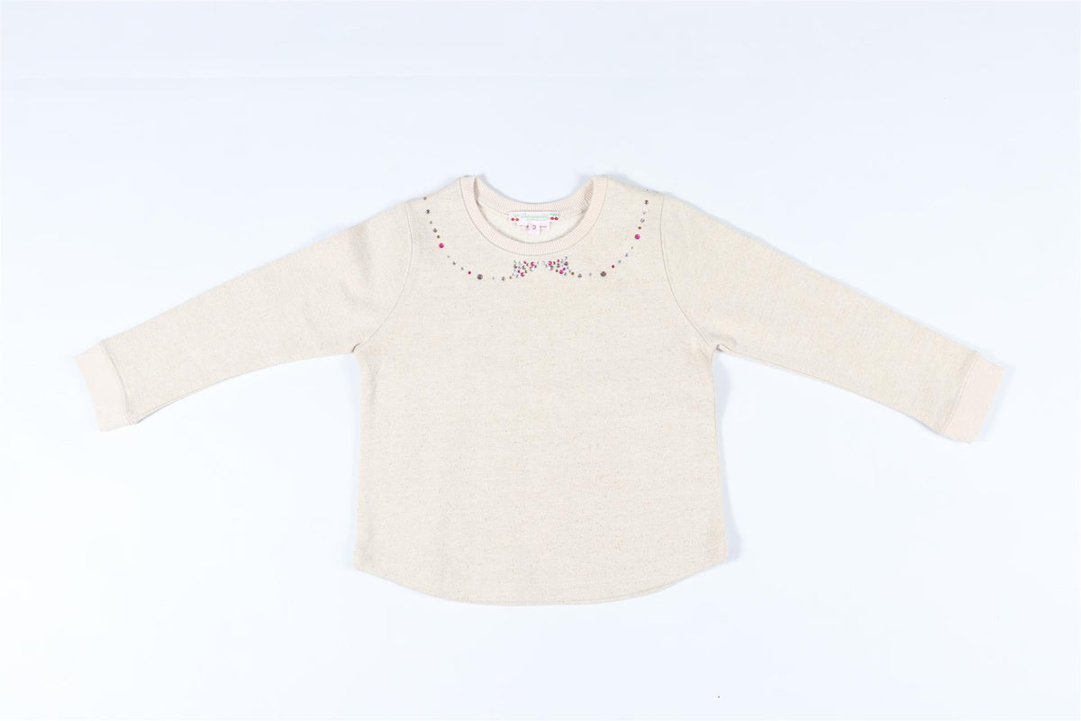 BONPOINT BEIGE KIDS GIRLS COTTON SWEATSHIRT 3 YEARS