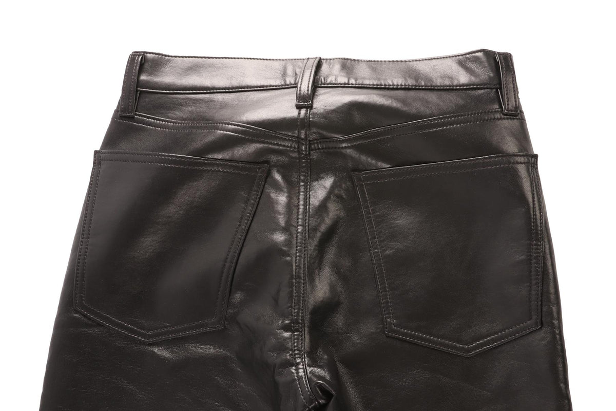 AGOLDE BLACK FAUX LEATHER FLARED PANTS W25 UK 6-8