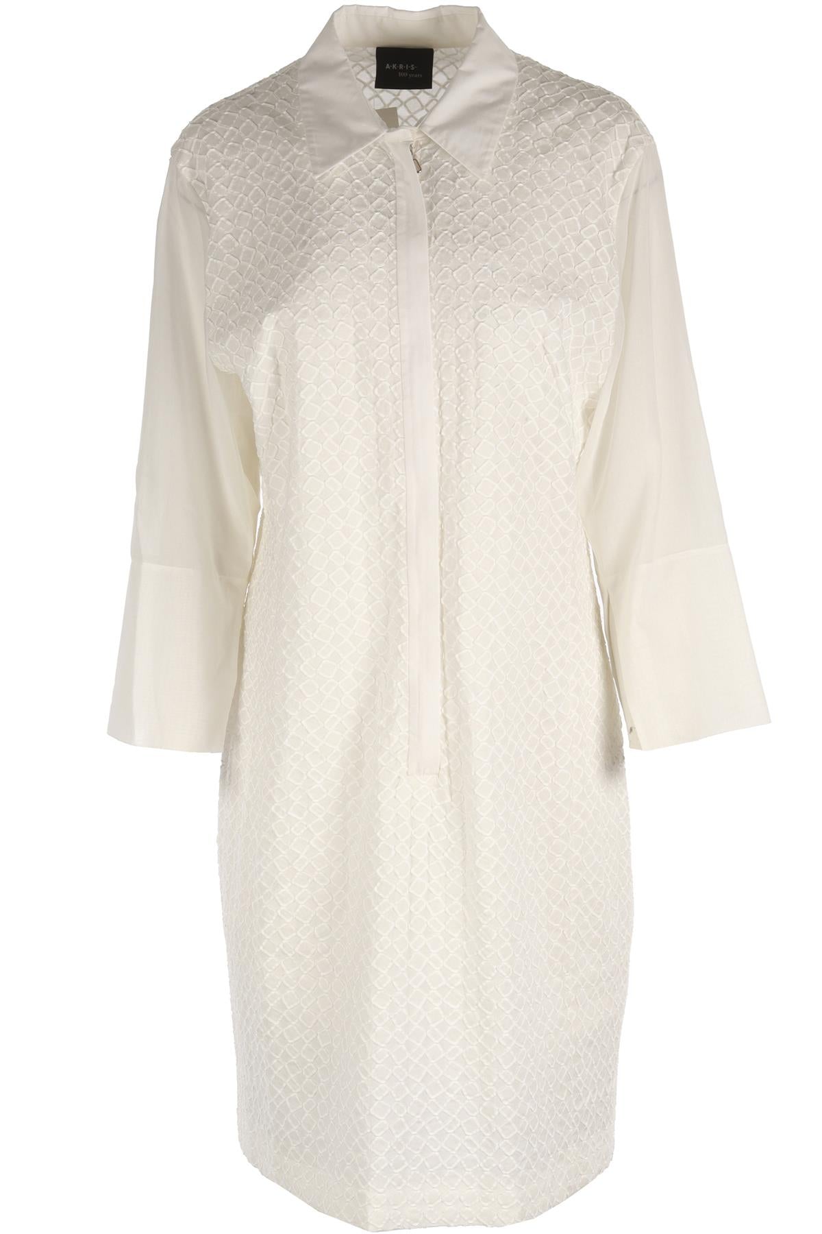 AKRIS WHITE COTTON MIDI DRESS FR 42 UK 14