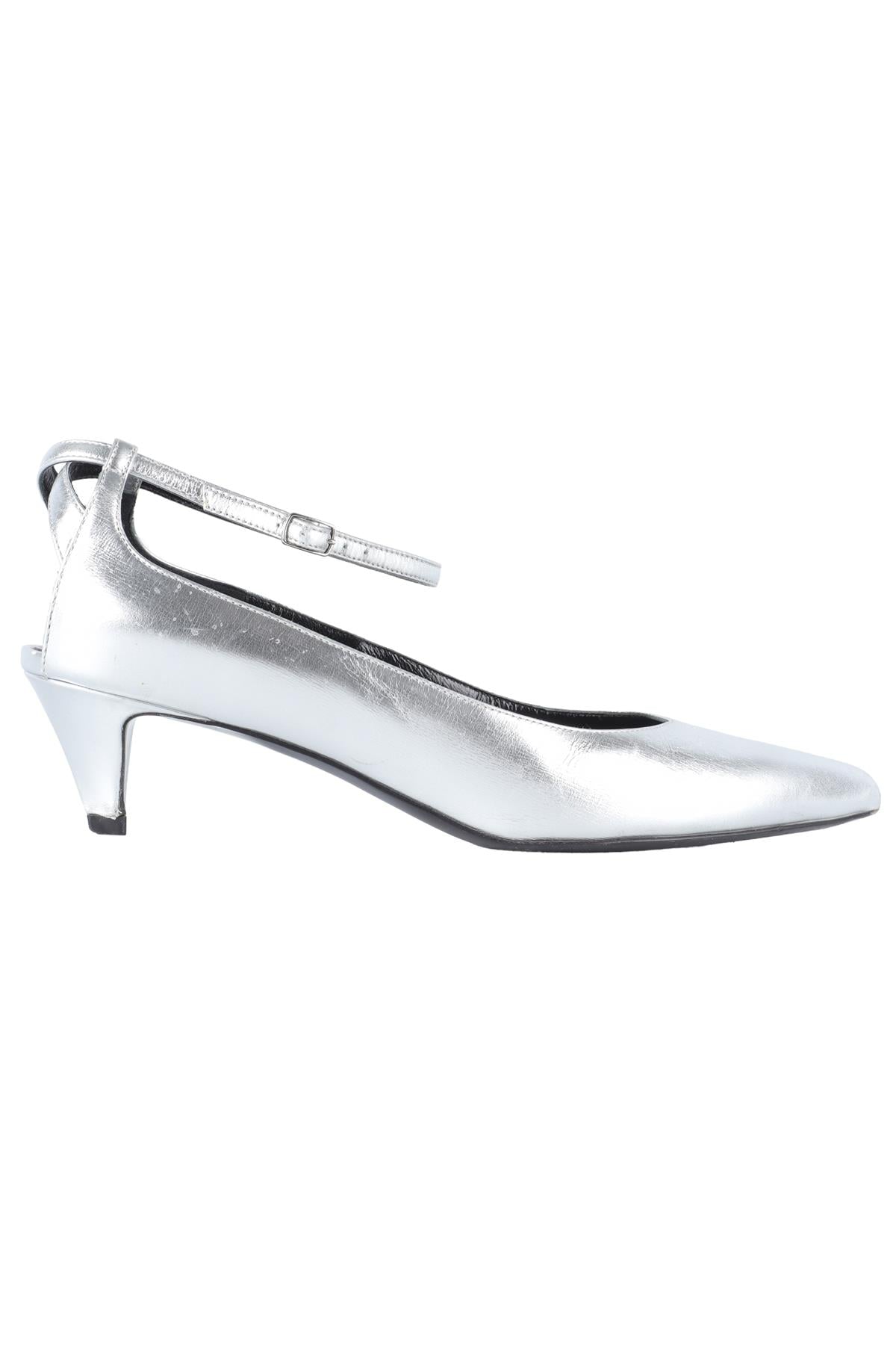 CELINE SILVER LEATHER PUMPS EU 38 UK 5 US 8