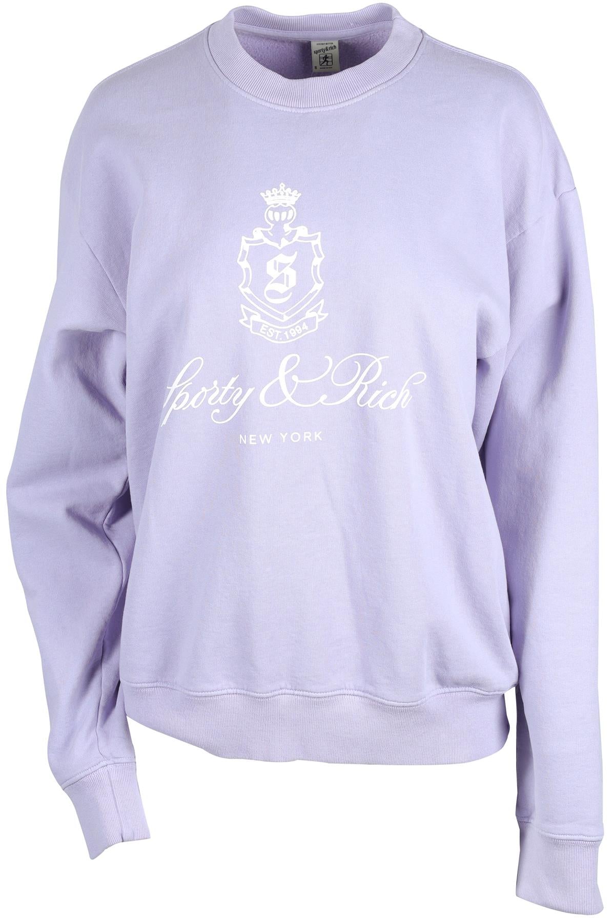 SPORTY & RICH PURPLE COTTON SWEATSHIRT MEDIUM