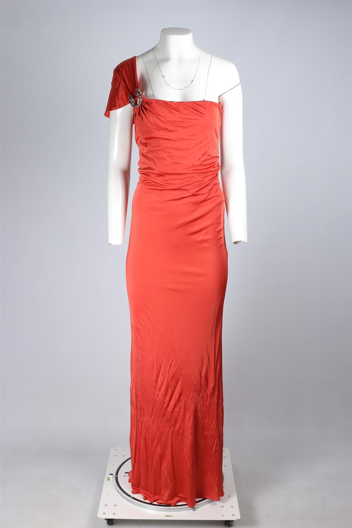 ROBERTO CAVALLI ORANGE JERSEY MAXI DRESS IT 46 UK 14
