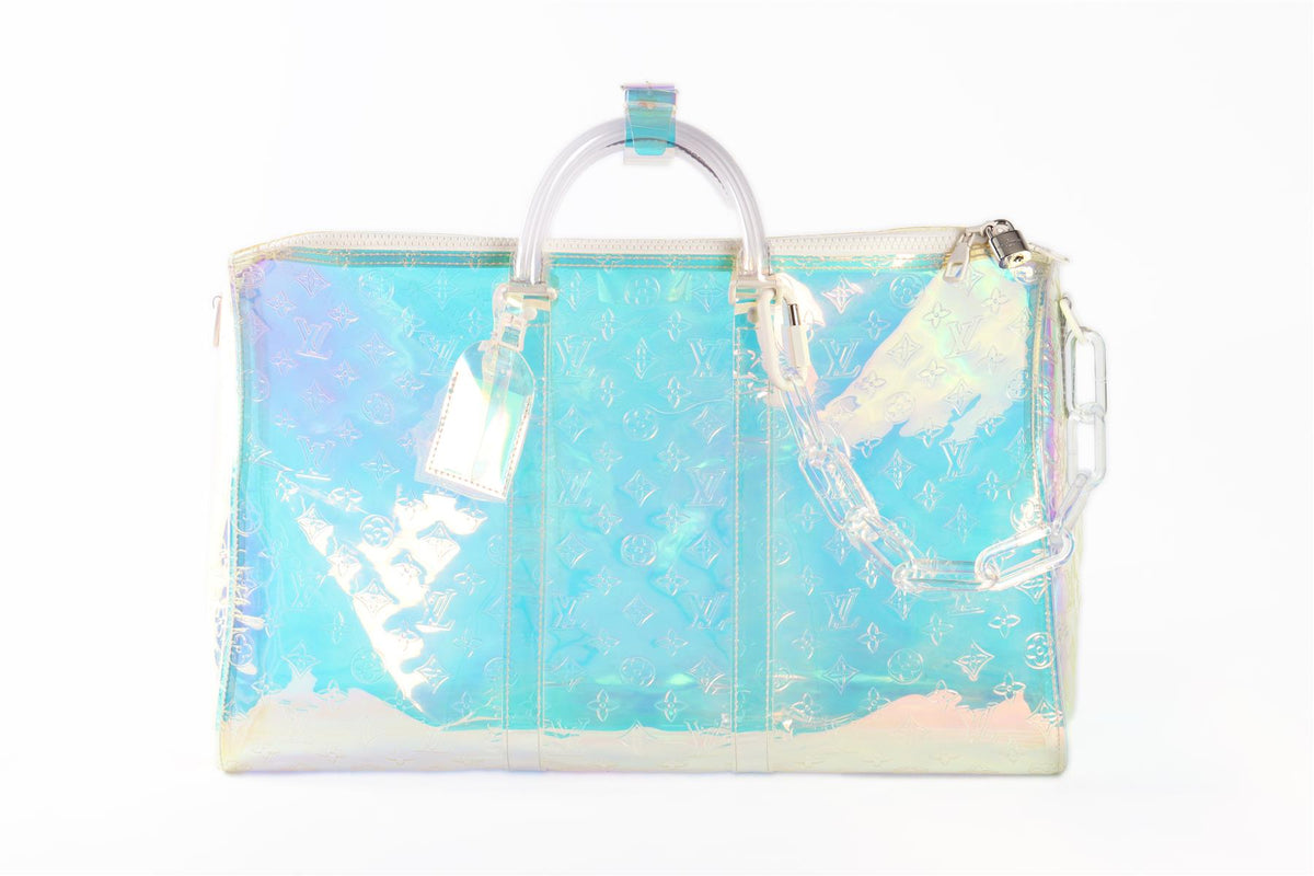 LOUIS VUITTON MULTI 2019 KEEPALL BANDOULIÈRE 50 PRISM MONOGRAM PVC TRAVEL BAG