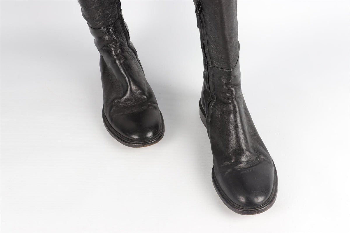 PROENZA SCHOULER BLACK LEATHER OVER THE KNEE BOOTS EU 38.5 UK 5.5 US 8.5